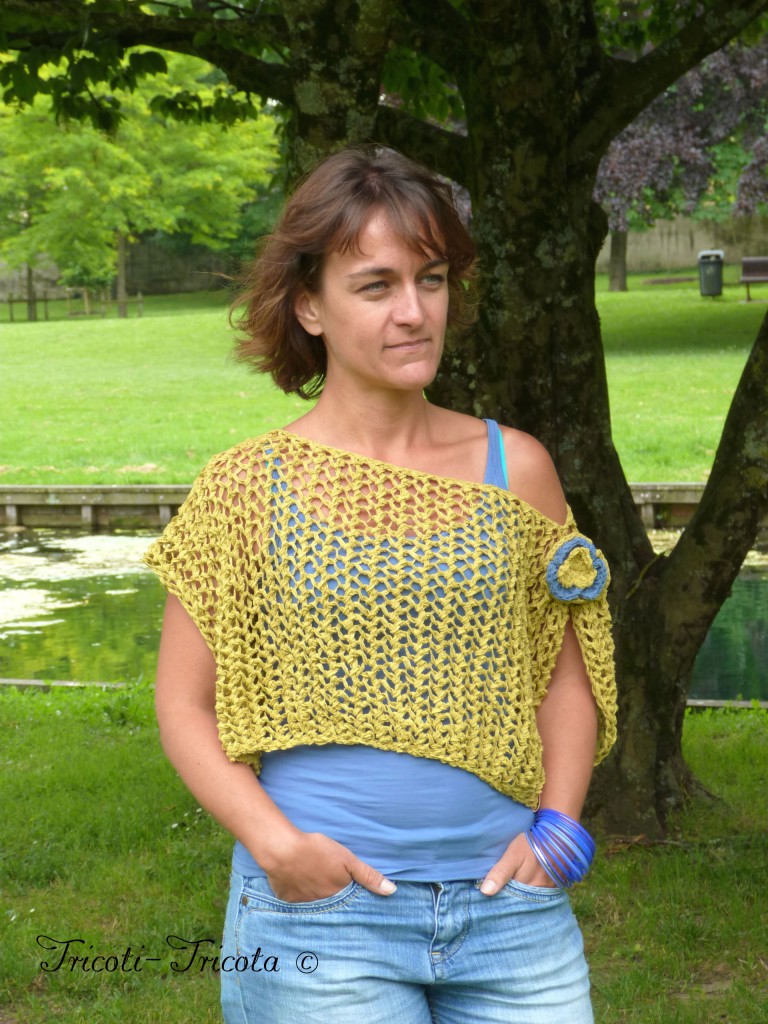 pull court point de bourse tricot